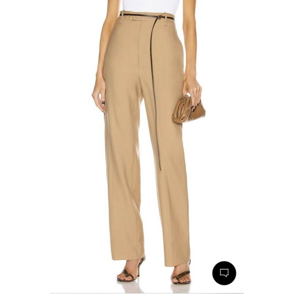 BOTTEGA VENETA Tailored Pants Camel Brown Wool High Waist Italy 36 NWT $980 - Picture 1 of 10